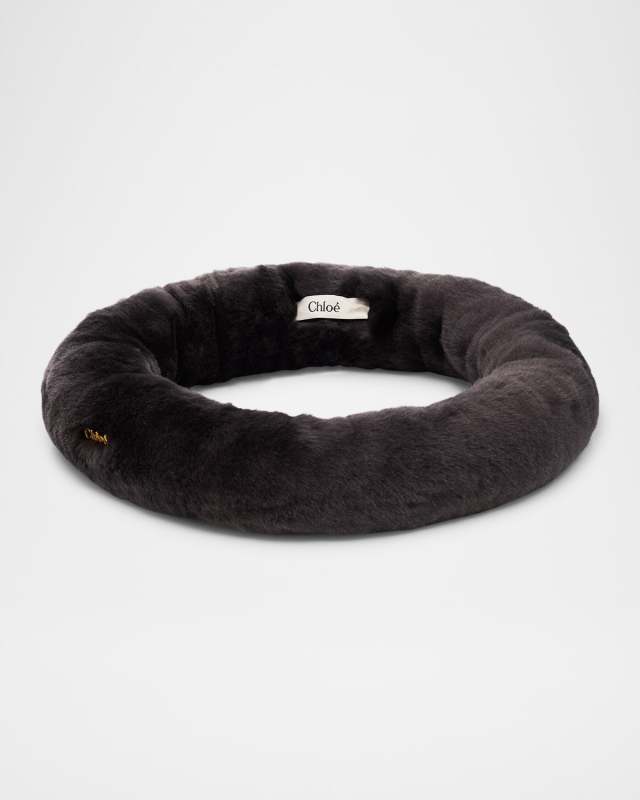 Shearling Headband W/ Logo Hardware